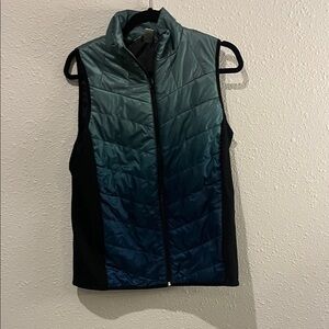 Christopher & Banks Sea Green Ombré Quilted Vest